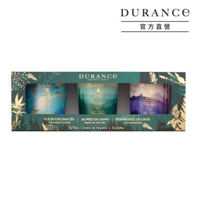DURANCE DURANCE朵昂思 香氛蠟燭三入組[冷松林間+原野覆盆子+戀戀情深]