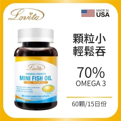 LOVITA Lovita愛維他 TG型深海魚油迷你腸溶(60顆)膠囊 (DHA EPA 70%omega3)