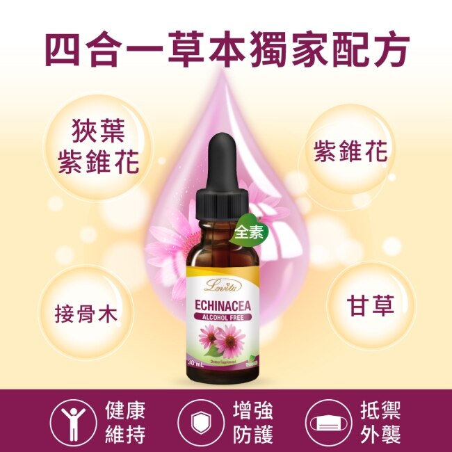 Lovita愛維他 紫錐花草本複方強護素食滴液