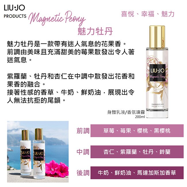 Liu Jo 高貴優雅魅力牡丹香水身體乳液 200ml