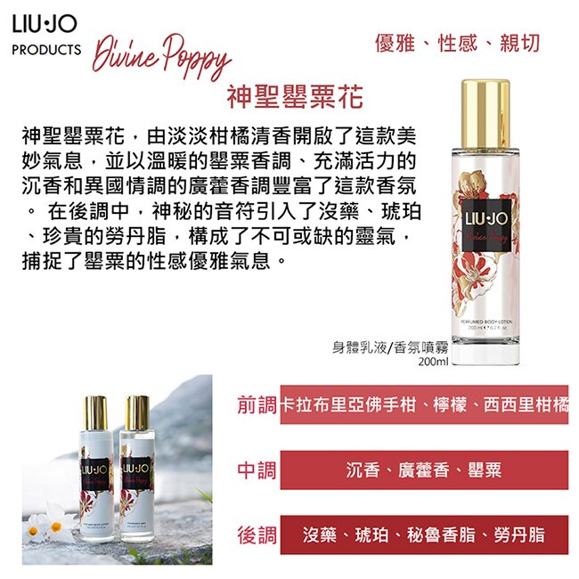 Liu Jo 高貴優雅神聖罌粟花香水身體乳液 200ml