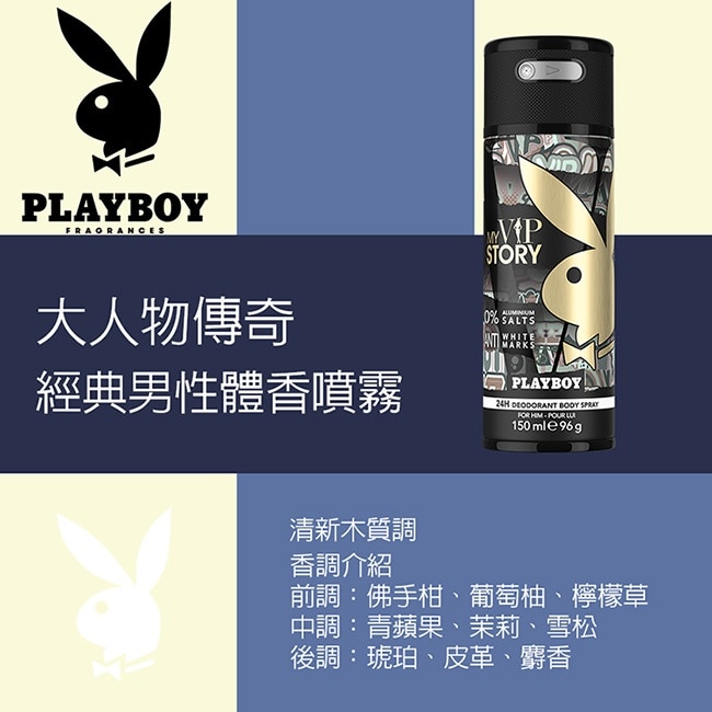 PLAYBOY 大人物傳奇經典男性體香噴霧 150ml