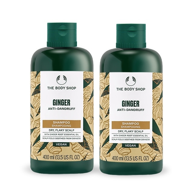 THE BODY SHOP 薑根鏗活調理洗髮精(400ml)X2-新版-國際航空版