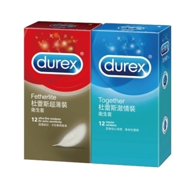 DUREX 杜蕾斯超薄型12入裝+激情型12入裝衛生套