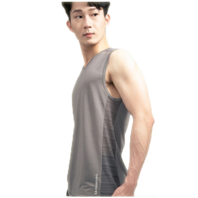 【海夫】COOCHAD Cupro 爽涼纖維 寬肩背心 灰(Cupro158-007)_2XL