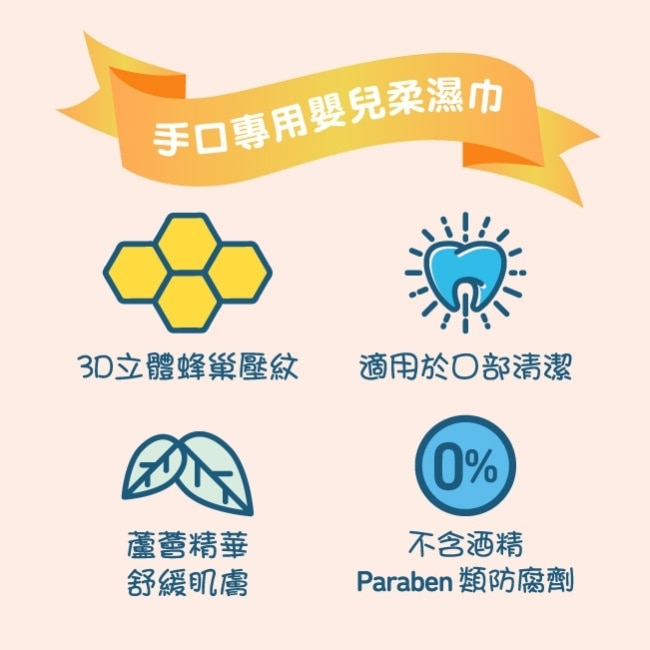 屈臣氏手口專用嬰兒柔濕巾90片 image