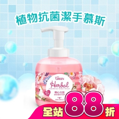 GREEN 綠的 - 綠的植物抗菌潔手慕斯-開心花園400ml