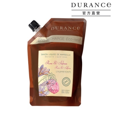 DURANCE DURANCE朵昂思 精油馬賽液態皂補充包(500ml)-玫瑰番紅花-公司貨