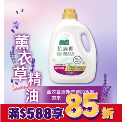 BAIGO白鴿 白鴿抗病毒濃縮洗衣精薰衣草精油2500g