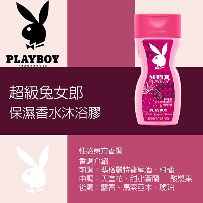 PLAYBOY 超級兔女郎經典保濕香水沐浴膠 250ml