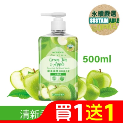 屈臣氏 屈臣氏綠茶蘋果清香潔手液500ml