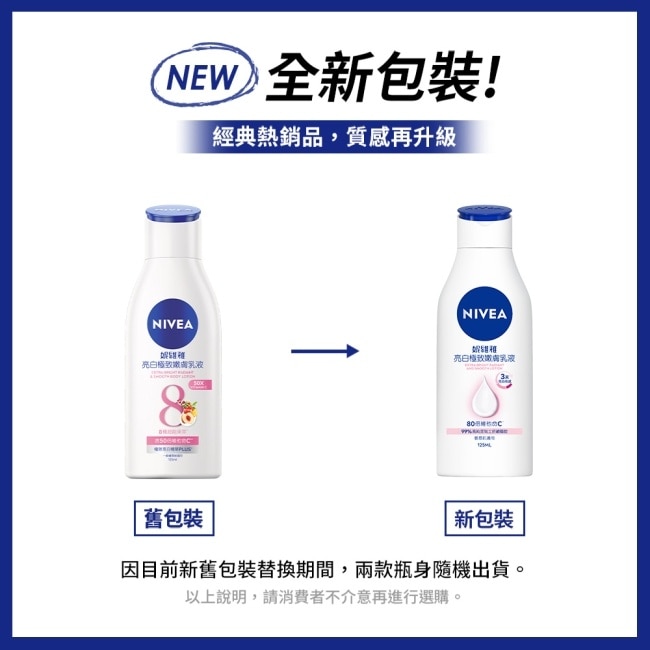 妮維雅亮白極致嫩膚乳液125ml