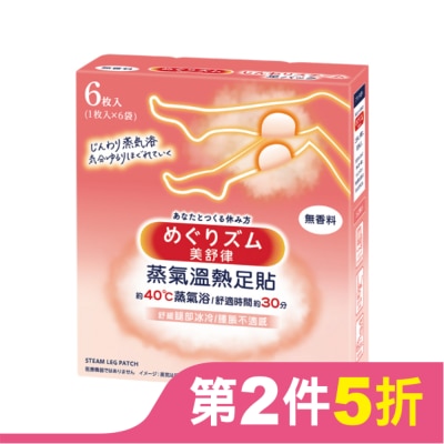 美舒律 美舒律 蒸氣溫熱足貼 暖足貼 純淨無香 6片裝