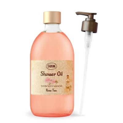 SABON SABON 玫瑰茶語沐浴油 附壓頭(500ml)-國際航空版