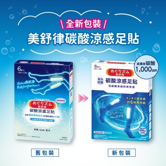 美舒律 碳酸涼感足貼 薰衣草薄荷香 6片裝