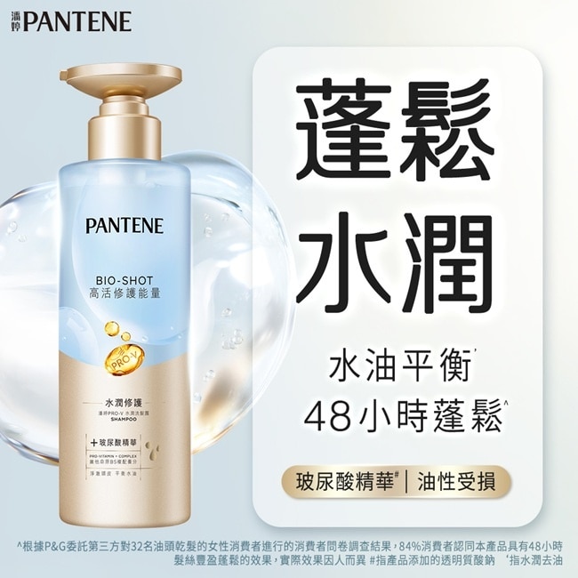 【PANTENE 潘婷】潘婷爆水玻尿酸精華洗髮露 PRO-V 水潤洗髮露 530g(水潤修護)<包裝轉換中隨機出貨> image