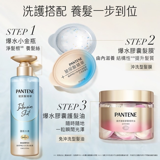 【PANTENE 潘婷】爆水精華系列-爆水小金瓶 PRO-V 水潤洗髮露 530g(水潤修護)<包裝轉換中隨機出貨>