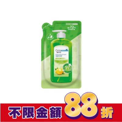 Orita歐芮坦 歐芮坦碗盤洗潔精洗碗精補充包(清新檸檬) 800ml
