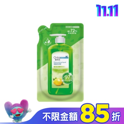 Orita歐芮坦 歐芮坦碗盤洗潔精洗碗精補充包(清新檸檬) 800ml