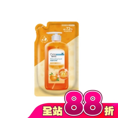 Orita歐芮坦 - 歐芮坦碗盤洗潔精洗碗精補充包(淨味柑橘) 800ml