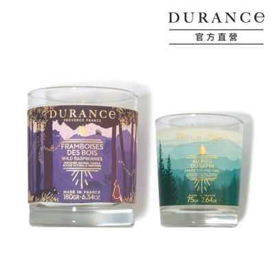 DURANCE 朵昂思 香氛蠟燭1+1限定版[原野覆盆子180g+冷松林間75g]