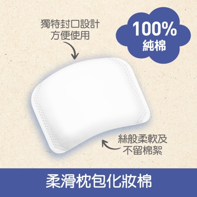 屈臣氏柔滑枕包化妝棉80片 image