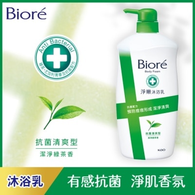 Biore 蜜妮 蜜妮淨嫩沐浴乳-抗菌清爽型1000ml(綠茶香)