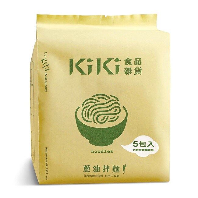 【KiKi食品雜貨】舒淇最愛KiKi蔥油拌麵 5包x10袋/箱 五辛素-箱購