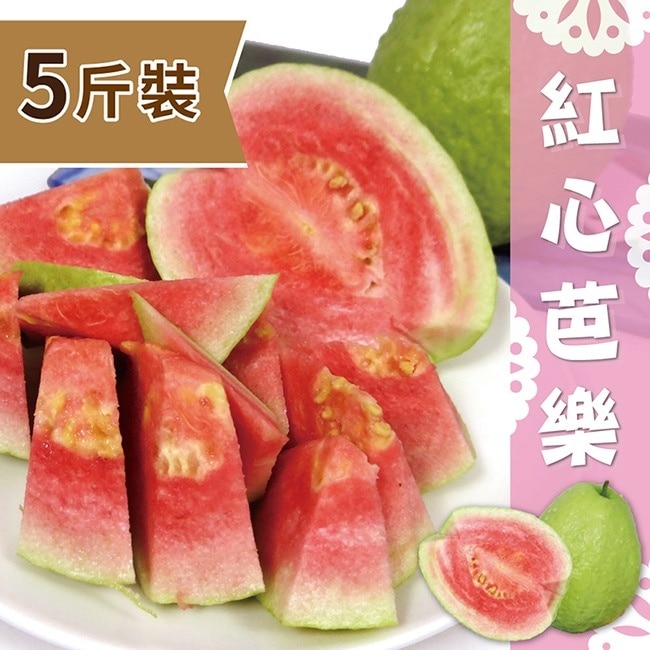 【家購網嚴選】屏東高樹特產 精選紅心芭樂5斤裝x3盒