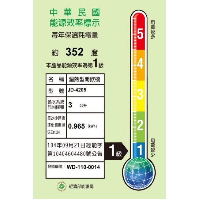 晶工牌【JD-4205】光控溫度顯示開飲機開飲機