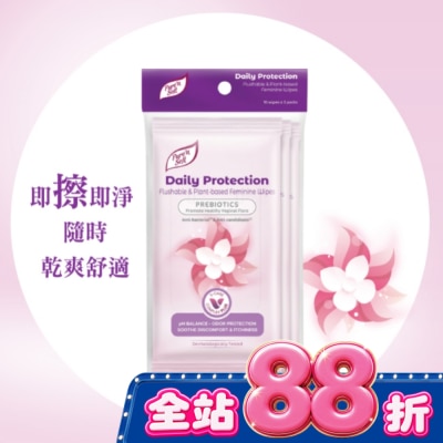 Pure n soft Pure’n Soft日常護理私密潔膚巾10片3包入 image