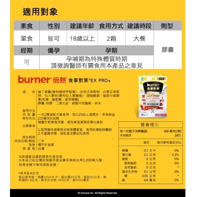 船井burner倍熱食事對策EX PRO+36入