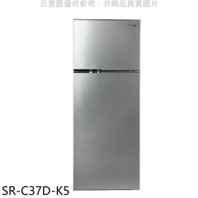 SAMPO 聲寶 聲寶【SR-C37D-K5】370公升雙門變頻鈦金黑冰箱(含標準安裝)