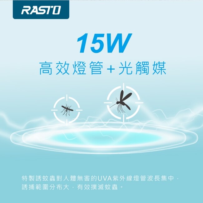 RASTO AZ5 強效15W電擊式捕蚊燈