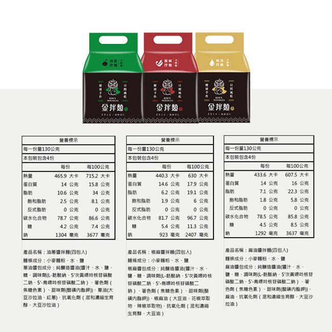 【金拌麵】刀削麵3入大組合(油蔥/椒麻/麻油) 金門伴手禮