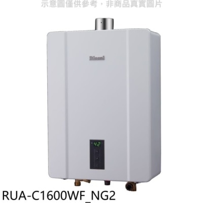 RINNAI 林內【RUA-C1600WF_NG2】16公升數位強制排氣熱水器天然氣(全省安裝)(王品牛排餐券1705元)