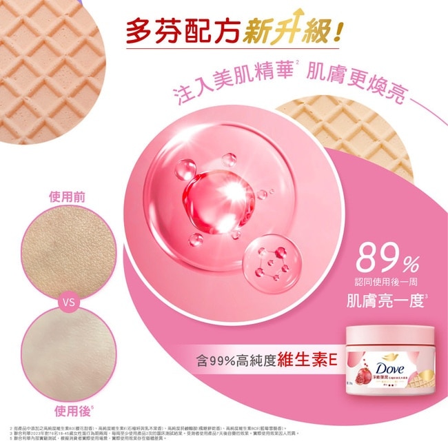 多芬去角質身體磨砂膏 石榴籽與乳木果 298G
