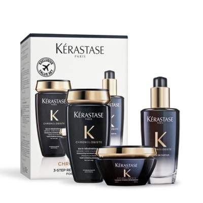 KERASTASE KERASTASE 卡詩 黑鑽極萃逆時奢華組(髮油100ml+髮膜200ml+髮浴250ml)-國際航空版