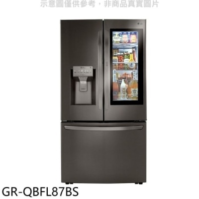 LG LG樂金【GR-QBFL87BS】821公升敲敲看門中門對開自動製冰門外取冰取水星夜黑冰箱