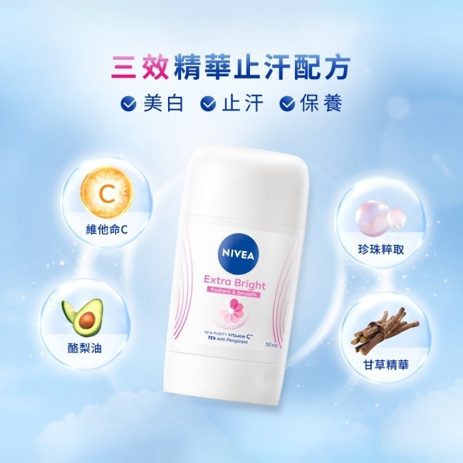 妮維雅止汗爽身乳膏Pro升級版-亮白系列50ml