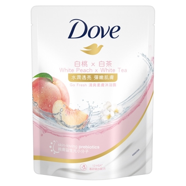 多芬桃悅水透沐浴露 補充包  580G( 2023)