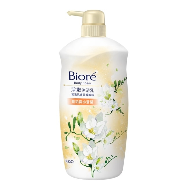 Biore淨嫩沐浴乳琥珀與小蒼蘭香潤澤型1000g