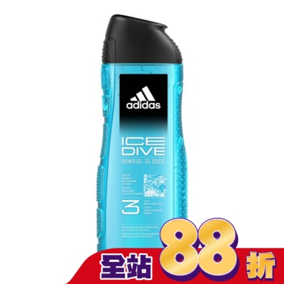 愛迪達 adidas - 愛迪達男性三合一潔顏洗髮沐浴露(超越沁涼) 400ml