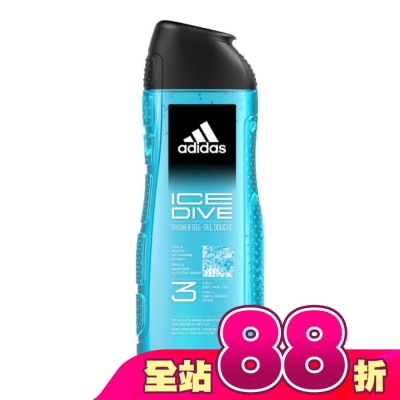 愛迪達 adidas - 愛迪達男性三合一潔顏洗髮沐浴露(超越沁涼) 400ml