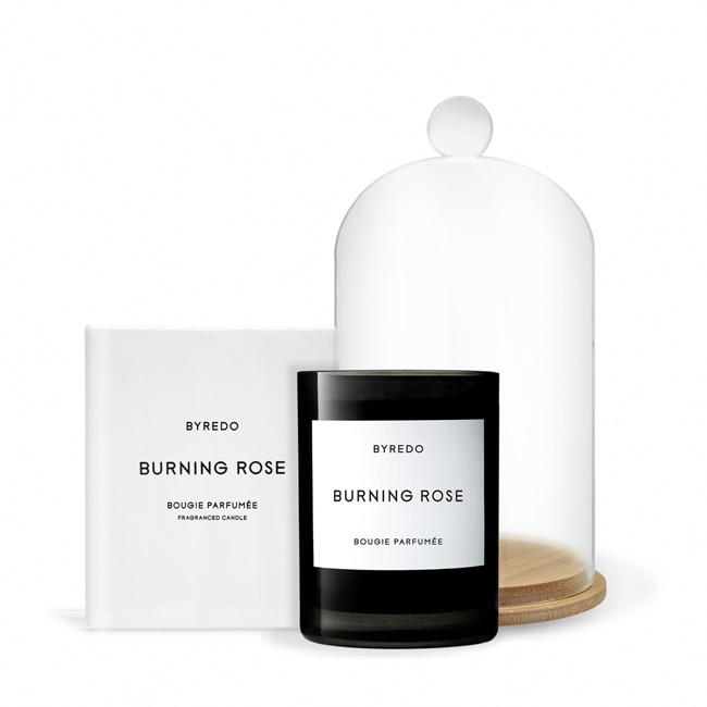 BYREDO Burning Rose 熾火玫瑰香氛蠟燭(240g)-國際航空版+蠟燭防塵罩(10X16cm)