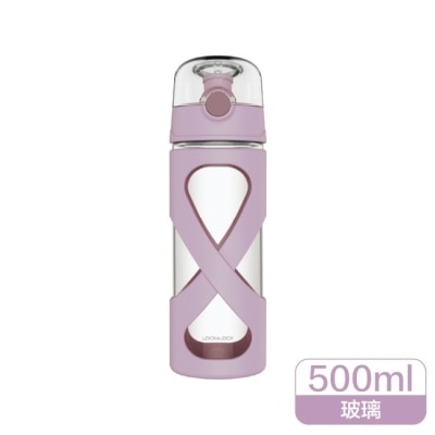 LOCK&LOCK樂扣樂扣 樂扣樂扣馬卡龍彈跳耐熱玻璃水壺/500ML/香芋紫