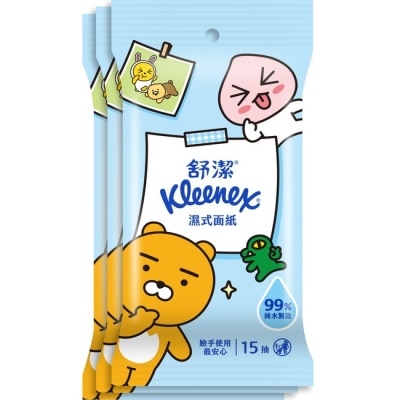 舒潔 - 舒潔濕式面紙15抽3包