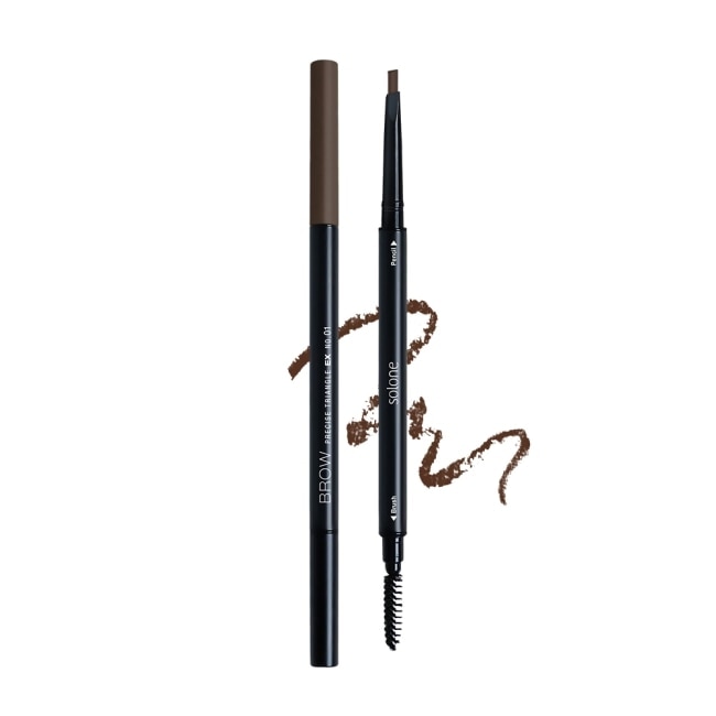 Solone天生好手極細三角眉筆EX01深褐棕