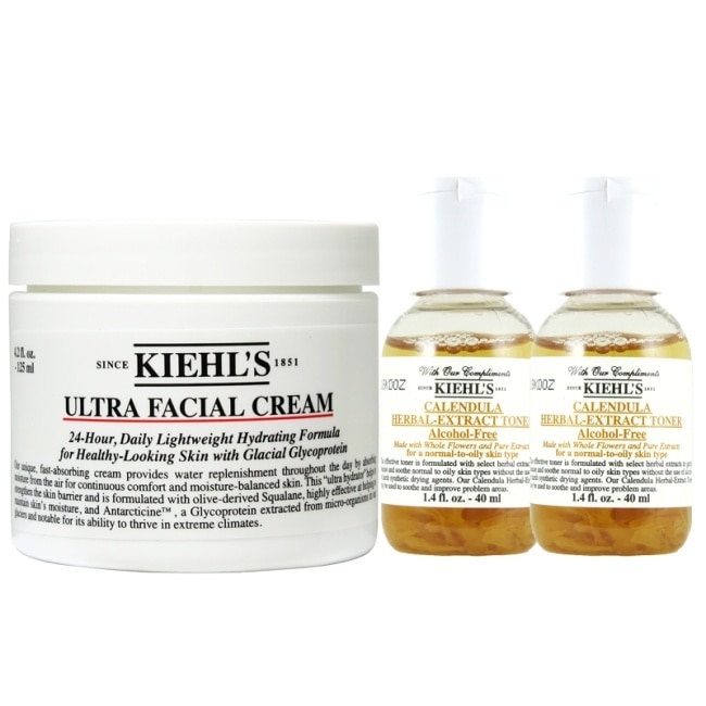 KIEHL,S冰河醣蛋白保濕霜125ml(國際航空版)x1+金盞花化妝水 40mlx2 (百貨公司貨) image