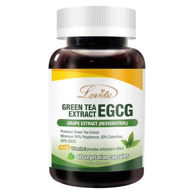Lovita愛維他綠茶兒茶素EGCG白藜蘆醇素食膠囊 60顆(兒茶素 綠茶多酚)